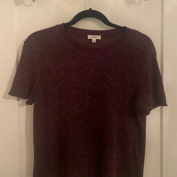 Aritzia - Wilfred - Knit T-Shirt - Burgundy - Size XS - Picture 2 of 3
